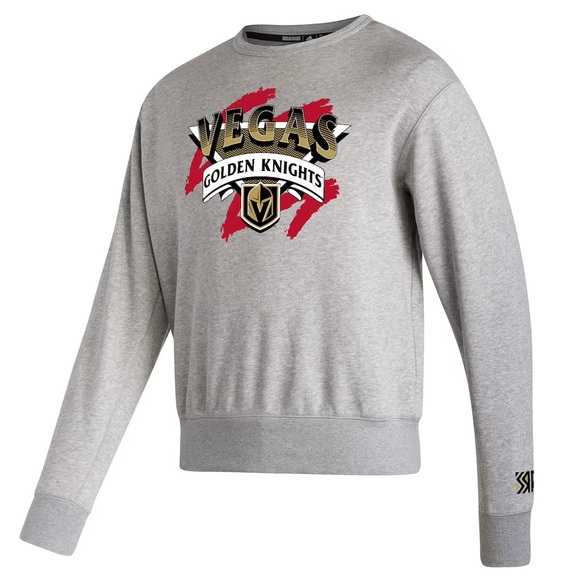 Vegas Golden Knights adidas Gray Reverse Retro 2.0 Vintage Pullover Sweatshirt - Picture 2 of 4